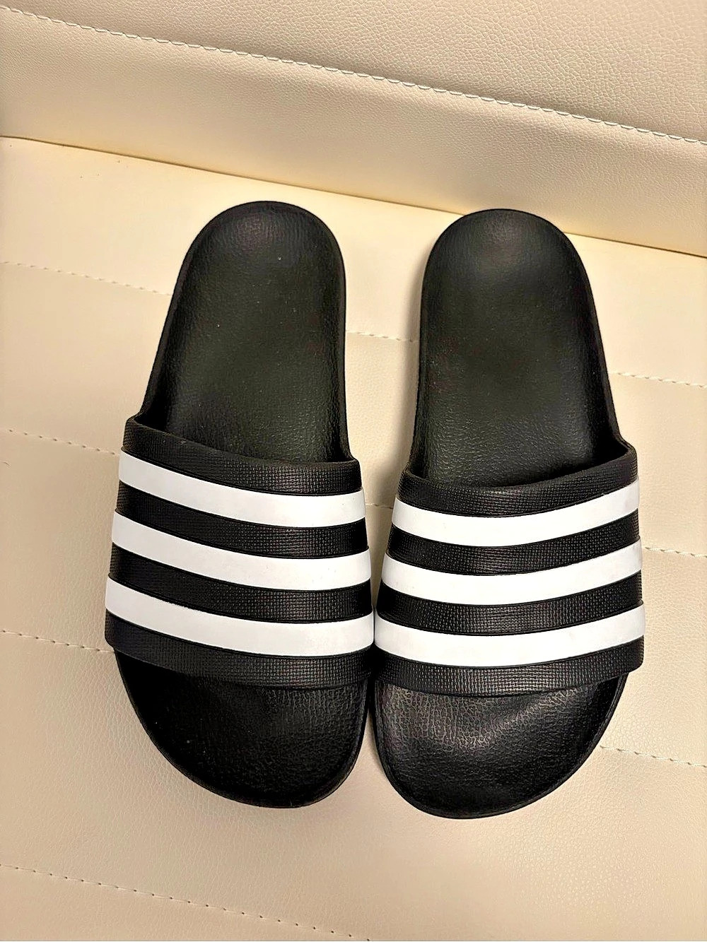 adidas Adilette Aqua Slides Black & White
